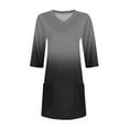 thumbnail image 6 of Duoif Shirts for Women, Womens Tunics to Wear with Leggings Summer 3/4 Length Sleeve V Neck Tshirts with Pockets Long Blouses Casual Ladies Tops and Blouses Black S, 6 of 7