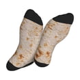 thumbnail image 5 of KLL Tortilla Print Cool Socks Men's Women's Crew Socks Funny Crazy Novelty Stockings, 5 of 7