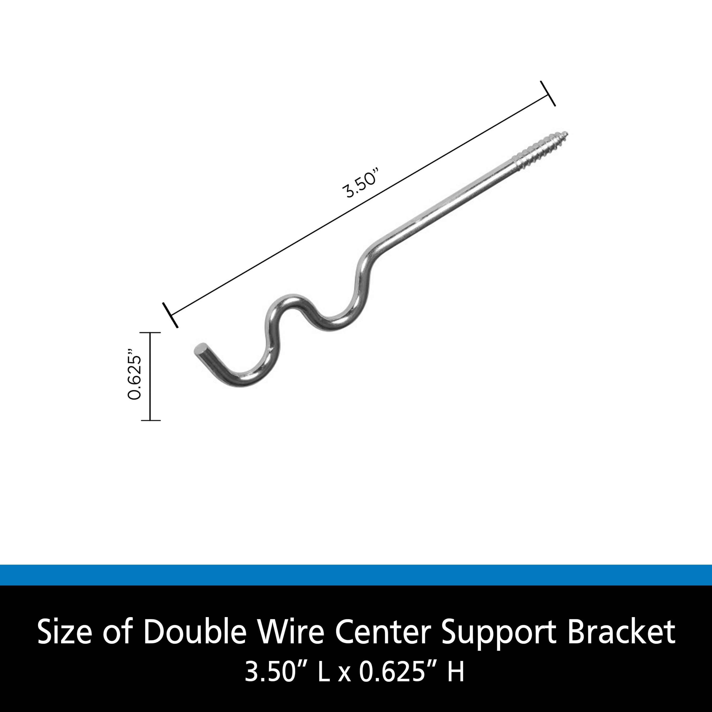 Mainstays 2 in. Clearance Wire Double Center Support Brackets, Set of 2, Silver Finish