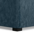 thumbnail image 6 of Avalon 35 inch Wide Contemporary Square Coffee Table Storage Ottoman in Denim Blue Vegan Leather, 6 of 10