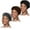 Black, variant on 3 Pcs African Women Turban Caps Pre-Tied Twisted Turbans for Women Head Scarf for Women Hair Wraps Cover Beanie