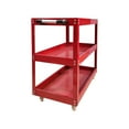 thumbnail image 5 of 3 Tier Heavy Duty Metal Tool Cart with Wheels, Durable Tool Storage, Load Capacity Rolling Utility cart for Garage Storage, Office Spaces, & Kitchen Use (Red), 5 of 8