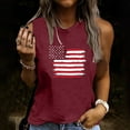 thumbnail image 2 of 4th of July Shirts Women Sleeveless Printed Crewneck Workout Tank Tops T-Shirt Casual Loose Trendy Tunic Blouses Vest, 2 of 5