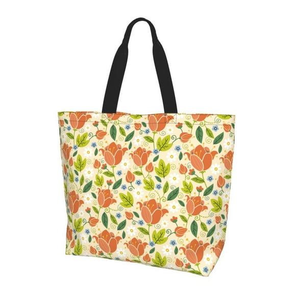 Yiaed Rose Daisy Print Handbag for Women Tote Purse Shoulder Bag Large Fashion Hobo Purse Handbag Shopping Tote