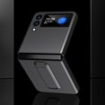 thumbnail image 4 of MonsDirect for 6.7 inch Samsung Galaxy Z Flip 3 5G Case 2021 Release, Carbon Fiber Bumper Protective Case with Kickstand, Slim Shockproof Snap-on Exact-Fit Hard Back Cover for Galaxy Z Flip 3, Black, 4 of 5