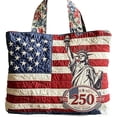 thumbnail image 1 of Tong USA 250th Anniversary Quilted Tote Patriotic Shoulder Handbag For Daily Use, 1 of 5