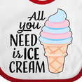 thumbnail image 4 of Inktastic All You Need is Ice Cream with Ice Cream Cone Boys or Girls Baby Bib, 4 of 4