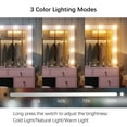 thumbnail image 3 of Yanosaku Vanity Desk with Mirror, 12 LED Lights, 11 Drawers, Chair, 3 Lighting Modes, Adjustable Brightness, Pink, 3 of 7