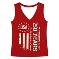 thumbnail image 4 of IDOCLOTHES 4th of July Tank Tops for Women 250th Anniversary USA Shirt America 250 Years V Neck Sleeveless Tops Patriotic Shirts for Women Tanks Red, XXL, 4 of 5