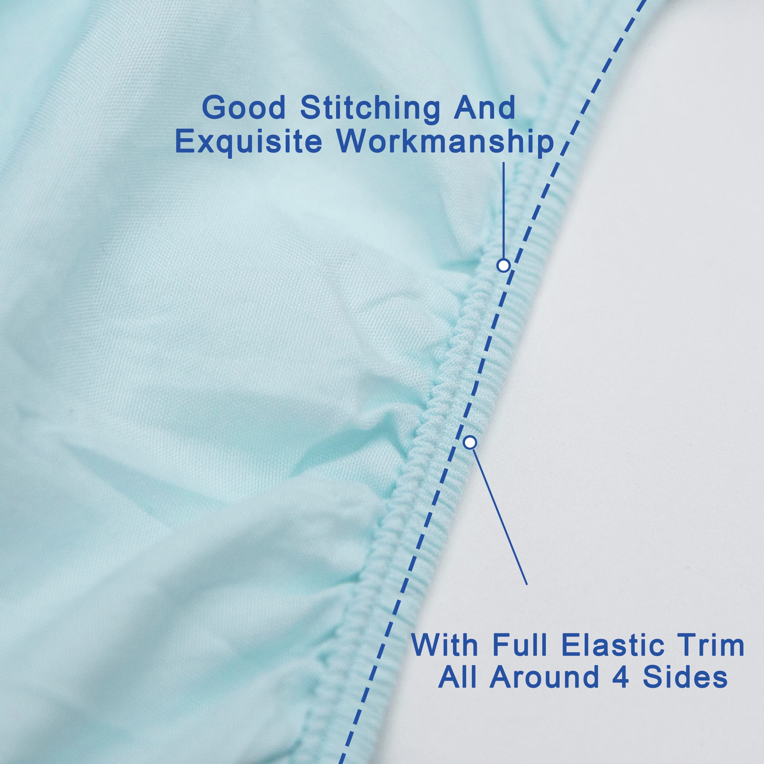 Organictune 4 Piece Microfiber Toddler Bedding Set, Breathable Crib Sheet Set for Boys and Girls, Includes Quilted Comforter, Flat Top Sheet, Fitted Sheet, Envelope Pillowcase, Aqua Blue