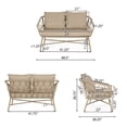 thumbnail image 3 of GDF Studio Colmar Outdoor Wicker Loveseat with Cushions, Light Brown and Beige, 3 of 8