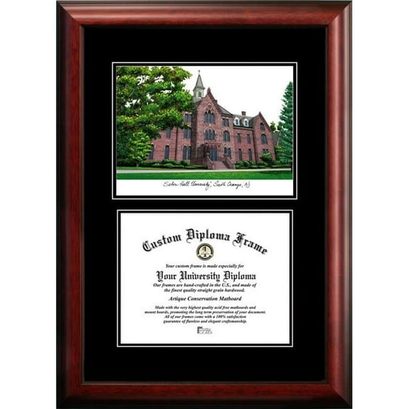 Campus Images NJ997D-1185 8.5 x 11 in. Seton Hall Diplomate Diploma Satin Mahogany Frame