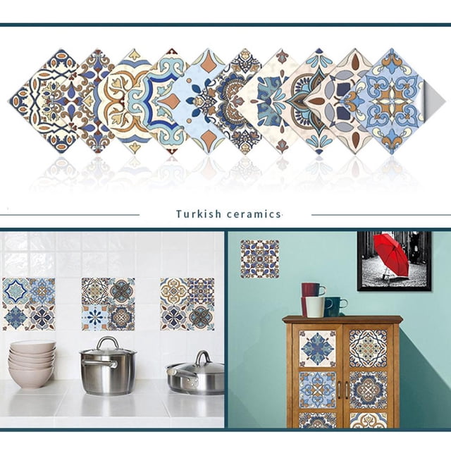 Azulejos De Cocina 3D Pegatinas De Azulejos Duros De Cristal Engrosado A Prueba De Agua Pegatinas De Gabinete Autoadhesivas A Prueba De Aceite Para Refrigerador Cocina Baño Moyic HA040376-04