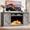 Gray, variant on YOKWOK 90" Fireplace TV Stand for TVs up to 95", Wooden Media Console with Storage Space, Built-in 47.2" Electric Fireplace, Remote Control Use, 500W/750W Settings, Timer Function, White