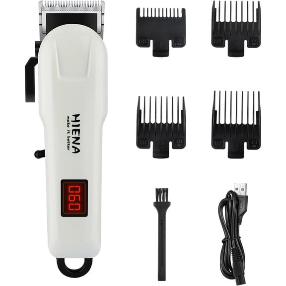 Professional Hair Clippers for Men, Cordless Barber Clippers with Adjustable Precision Blades, Mens Beard Trimmer, LED Display, Professional Barbers & Home Haircutting