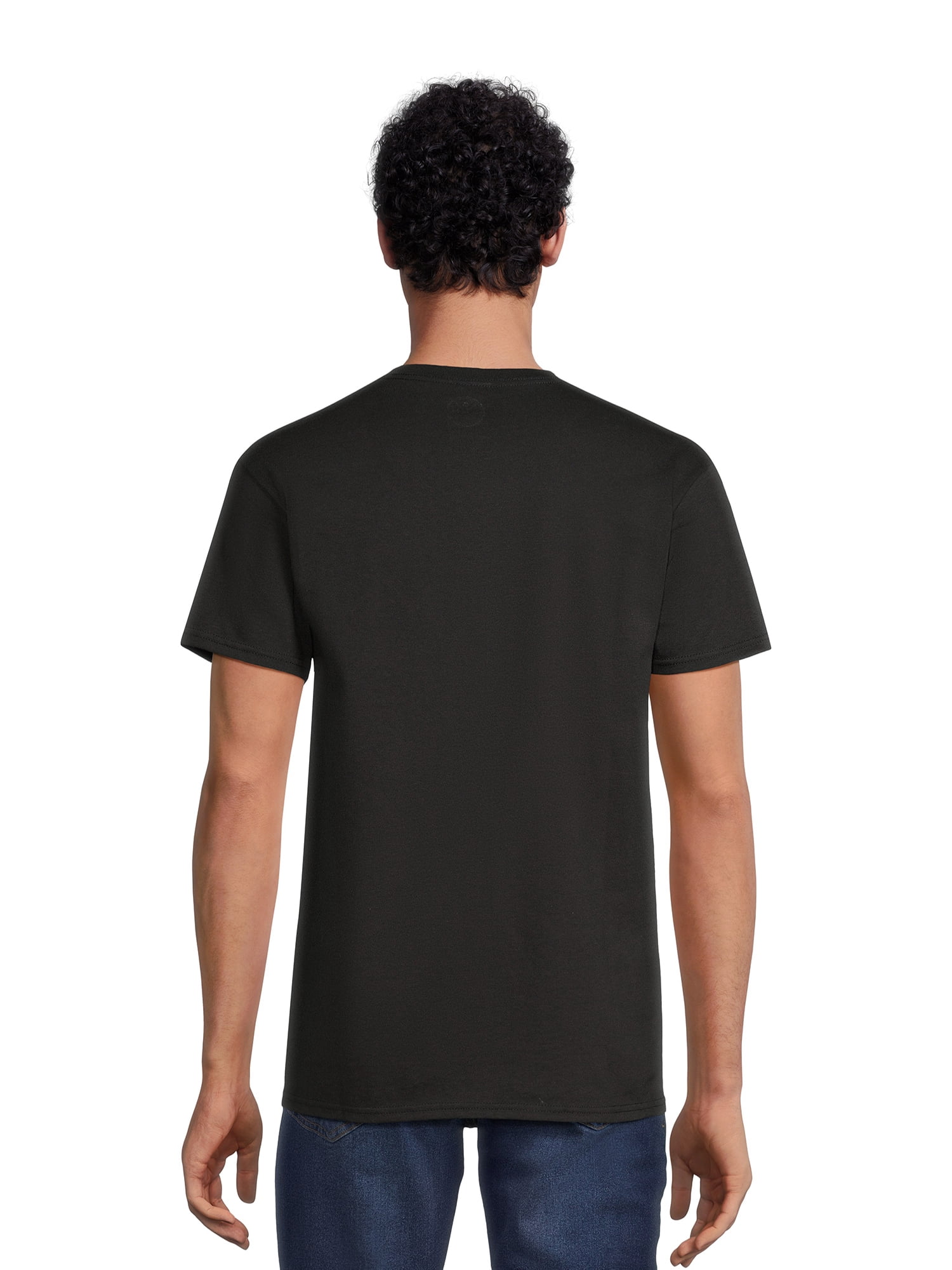 Galaxy Wolf Head Men's Graphic Tee with Short Sleeves, Sizes S-3XL