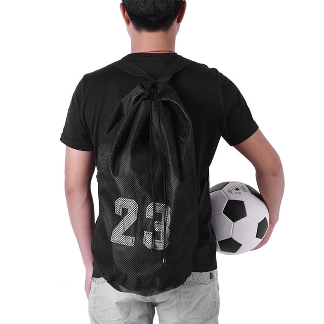 Drawstring Bag, Mesh Backpack Drawstring Sport Bag Portable Soccer Ball Bag for Mobile Phone Small Change, Cards Ball for Outdoor Playgrand