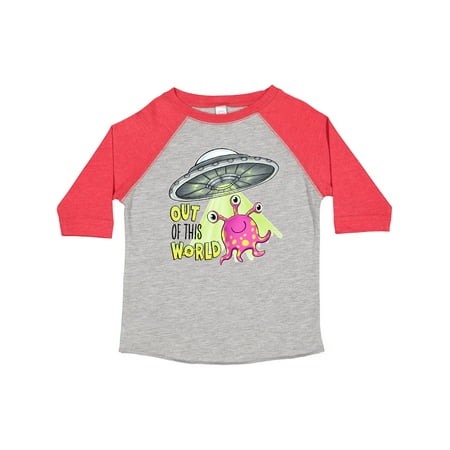

Inktastic Out of This World- Cute Pink Alien UFO Boys or Girls Toddler T-Shirt