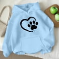 thumbnail image 6 of lcziwo Girls Cute Hoodies Oversized Paw Print Graphic Crew Neck Hooded Sweatshirts with Pockets Daliy Long Sleeve Hoodie 2026 Blue,11-12 Years, 6 of 8