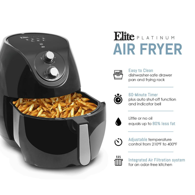 Elite Platinum XL Deluxe 9-qt Air Fryer Black 
