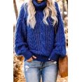 thumbnail image 3 of Women's Blue/Yellow/Purple Chunky Turtleneck Sweater, 3 of 12