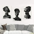 thumbnail image 3 of Hieng 3 Panels Abstract Black Woman Wall Art Modern American African Canvas Prints Painting for Living Room Bedroom Office - 12"x16"x3pcs, 3 of 5