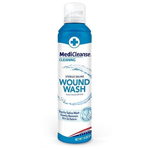 MediCleanse First Aid Sterile Saline Wound Wash, Promotes Healing, No