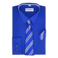 thumbnail image 2 of Berlioni Kids Boys Long Sleeve Dress Shirt With Tie and Hanky Blue, 2 of 2