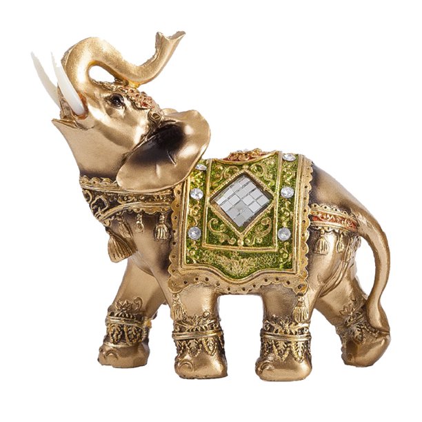 Estatua esculpida de elefante Cateissary figurita para el hogar librería de Resina habitación de manualidades de animales Verde 5.5x2.4x5.5 pulgadas Grande