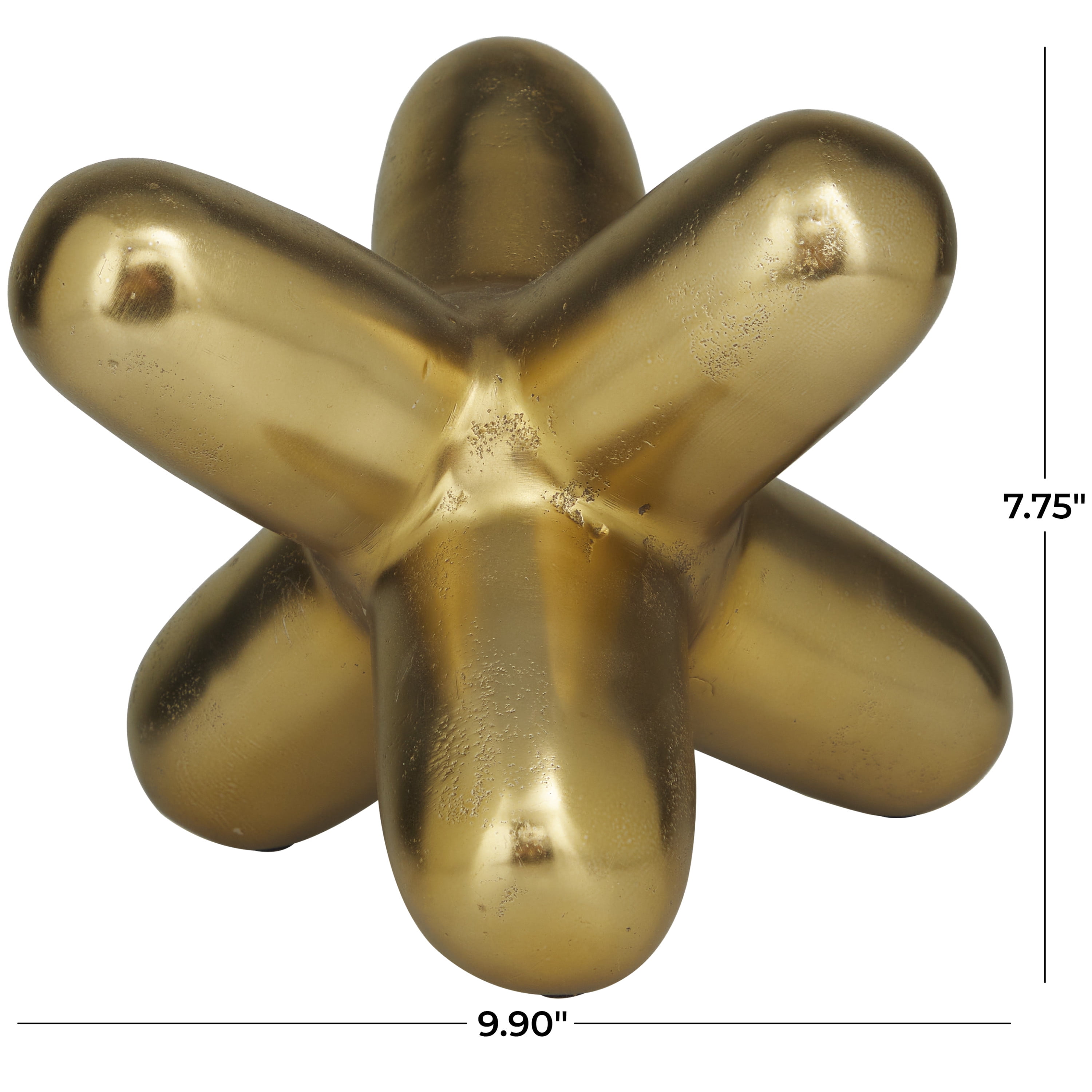 10" x 8" Gold Aluminum Jack Abstract Sculpture, by DecMode