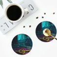 thumbnail image 4 of Honeii Lost Golden Key Print Leather Coaster Set of 4, Ideal for Safeguarding Your Furniture from Drinks Spills and Effortless Cleanup-Round Shape, 4 of 6
