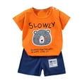thumbnail image 4 of COMVALUE Ensemble T-Shirt à Manches Courtes et Short pour Enfants avec Graphique d'Animaux (Bleu Foncé, 7-8 Ans), 4 of 4