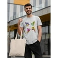 thumbnail image 2 of Rainbow Splash Ostriches T-Shirt Men -Fab Funky Designs, Male 4X-Large, 2 of 4
