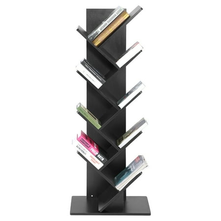 9 Shelf Tree Bookshelf Superjare Compact Book Rack Bookcase Display 9 Shelf Tree Bookshelf Superjare Compact Book Rack Bookcase Display Storage Furniture For Cds S Books Holds Up To 10 Per Black