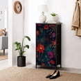 thumbnail image 6 of Gothic Dresser for Bedroom with 4 Storage Drawers Vibrant Floral Red Purple Orange Flowers Dark Teal Dressers Chest of Drawers Steel Framed Fabric Closet Organizers for Dorm Entryway Living Room, 6 of 8