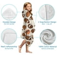 thumbnail image 7 of Beige Footballs and Numbers Pattern Hooded Bath Towel，50"x30" for Ages 3 To 12 Kids, Quick Dry Lightweight Soft Microfiber Hood Beach Towel Cover Up for Kids, 7 of 7