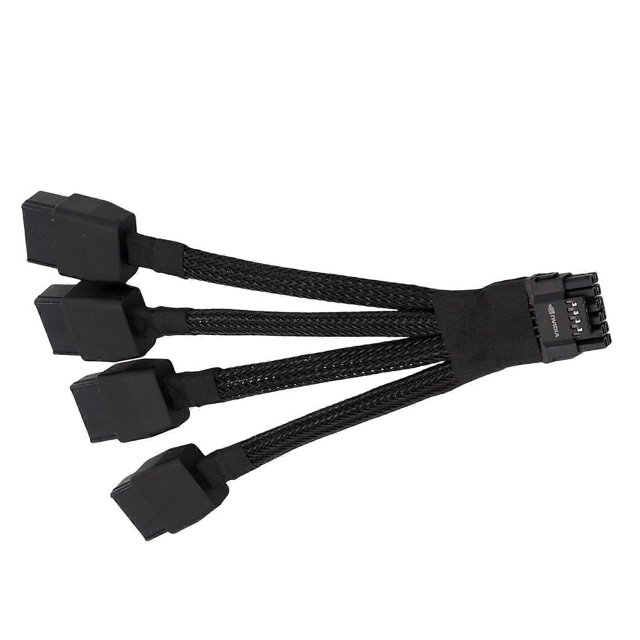 600W 4x 8Pin PCIe To 16Pin 12VHPWR Adapter Cable With Enhances Safety For PC Enthusiasts Multicolor
