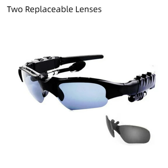 SNNROO Wireless Bluetooth MP3 Sunglasses Polarized Lenses Music Sunglasses V5.0 Stereo Handfree Headphone for iPhone Samsung Most Smartphone or PC (Two Replaceable Lenses)