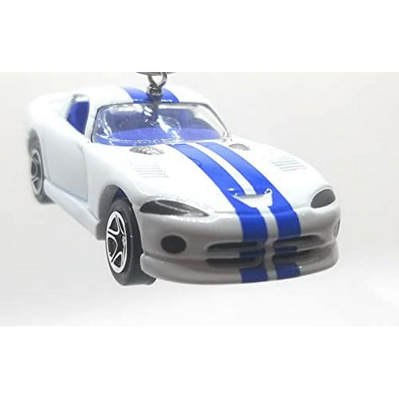 Christmas Ornament for Dodge Viper GTS White Blue Stripes