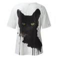 thumbnail image 5 of Moda mujer Casual manga corta cuello en V Sexy impreso Tops blusa con cordón camiseta Fridja ghk5380, 5 of 5