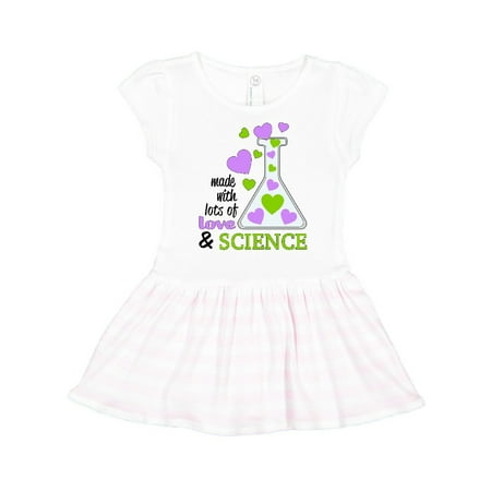 

Inktastic Made with Lots of Love and Science Heart Bubbles in a Beaker Gift Toddler Girl Dress
