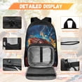 thumbnail image 3 of KUIFORTI Fire Rugby Backpack with Lunch Box, 4 Piece Kids Bookbag Set for Boys Elementary School, Large Capacity School Bag with Pencil Bags Water Bottle Sleeve Back to School Supplies, 3 of 7