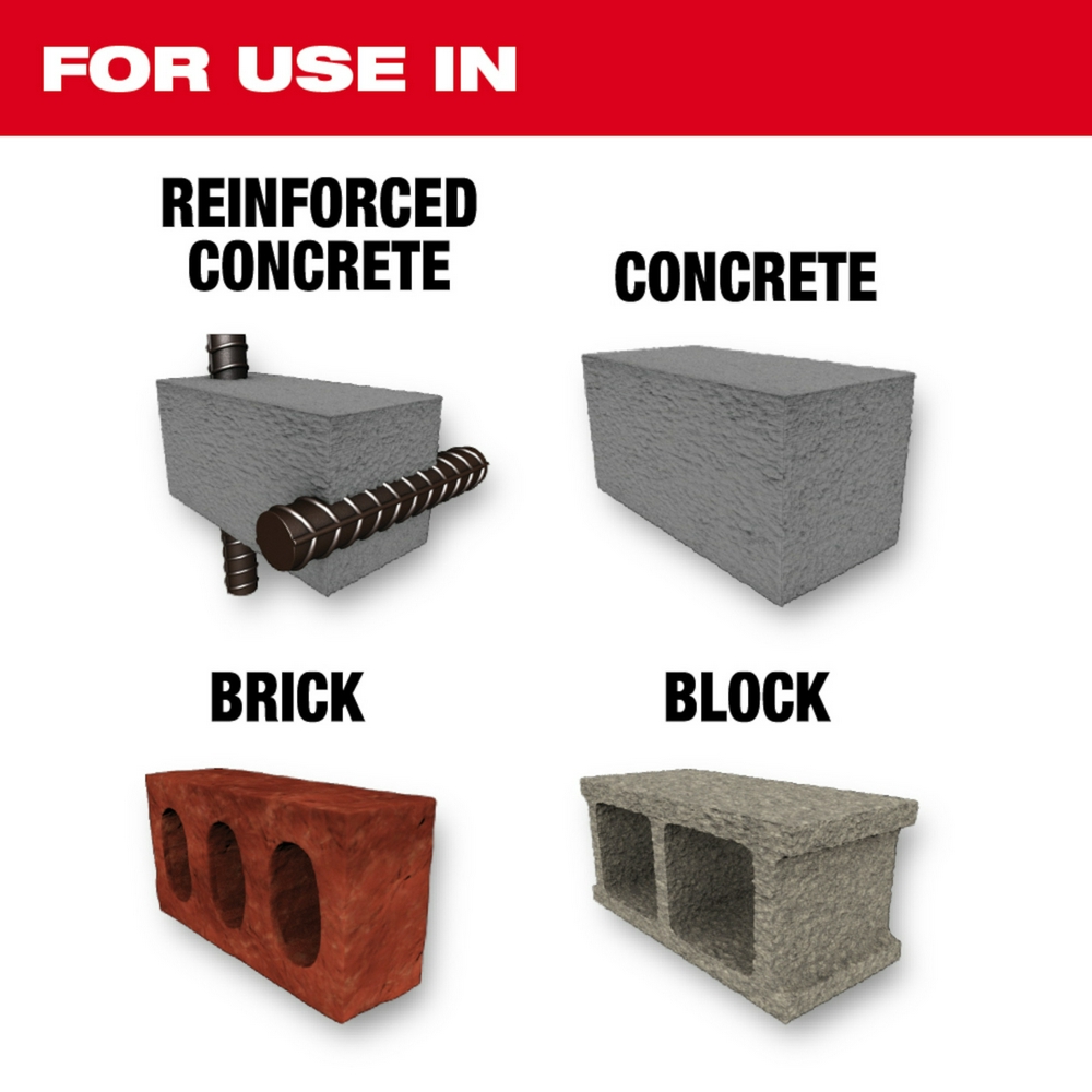 Milwaukee Tool 8pc. SDS Plus MX4 4-Cutter Drill Bit Kit