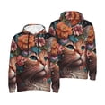 thumbnail image 6 of Bingfone Flower Crown Cat Men's Drawstring Hoodie Long Sleeve Pocket Sweatshirts-X-Large, 6 of 6