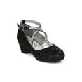 thumbnail image 1 of New Girl Little Angel Hailey-969E Glitter and Rhinestone Cross Strap Kiddie Heel, 1 of 5