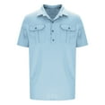 thumbnail image 4 of Mgmyaa Men's Golf Shirt Work Uniform Short Sleeve Cargo Shirts Button Collared T-Shirt with Pockets, 4 of 5