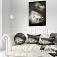 thumbnail image 3 of Designart White Horse under Thunder Sky - Animal Throw Pillow - 12x20, 3 of 5