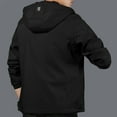 thumbnail image 4 of Yanghang Mens Jacket 2024 Men's Solid Color Design Zipper Pocket With Velvet Long Sleeved Hooded Casual Jacket Clearance, 4 of 7