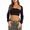 Noir, variante sur Ensemble de Chemise Courte à Manches Longues pour Femmes, Débardeur Tube avec Boléro Tricoté Côtelé 2 Pcs T-Shirt Mode Urbaine Blanc G