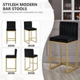thumbnail image 4 of 27 Inch Bar Stool, Velvet Counter Height Bar Stools, Set of 4 Bar Chairs with Back and Metal Legs, Kitchen Island Counter Stools for Pub, Dinning Room, Cafes, 4 of 8